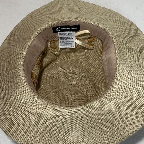 INC Leather Weave Burlap Wide Brim Hat - Picture 6 of 9